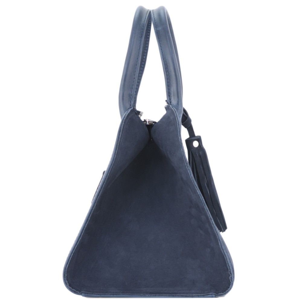 Женская кожаная сумка "Вирджиния" (синяя)