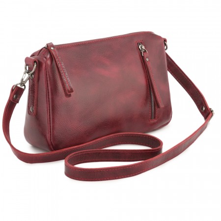 Женская кожаная сумка "Агата" (вишня)