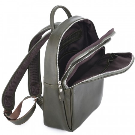 Кожаный рюкзак "Рамона" (хаки сиама)