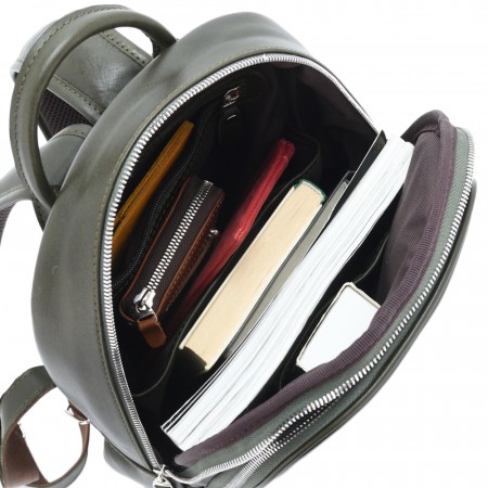 Кожаный рюкзак "Рамона" (хаки сиама)