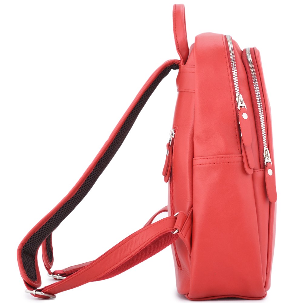 Кожаный рюкзак "Рамона" (красный)