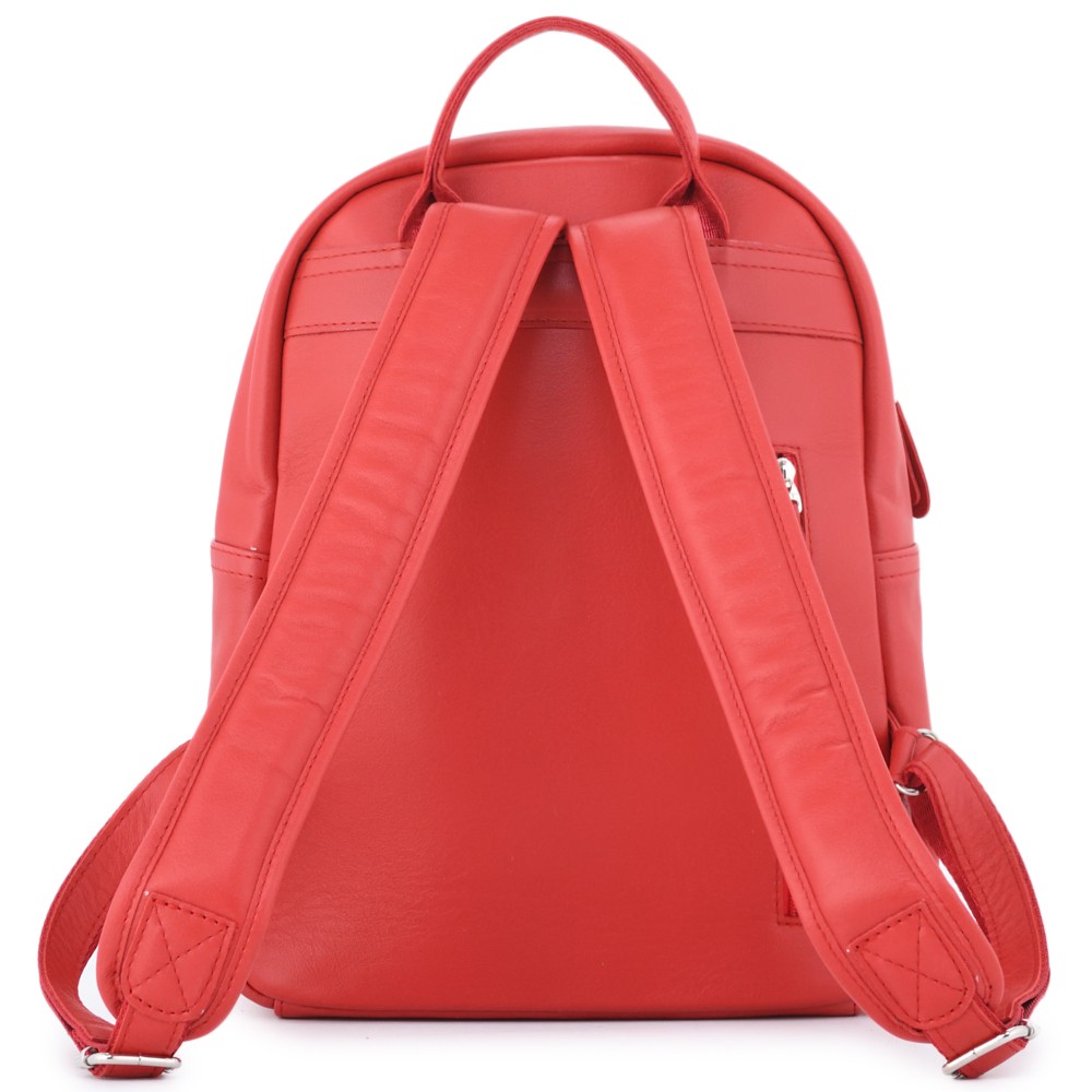 Кожаный рюкзак "Рамона" (красный)