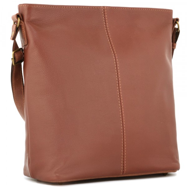 Женская кожаная сумка "Долорес" (коньяк). фото 1