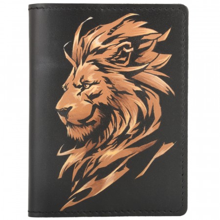  Кожаная обложка на паспорт "Будапешт" "Золотой Лев"