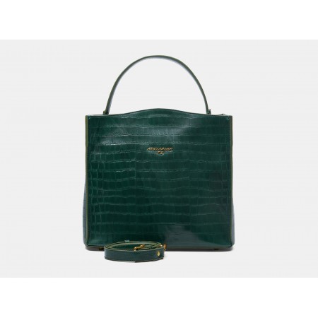Женская кожаная сумка "Синтия" (зеленая кроко)
