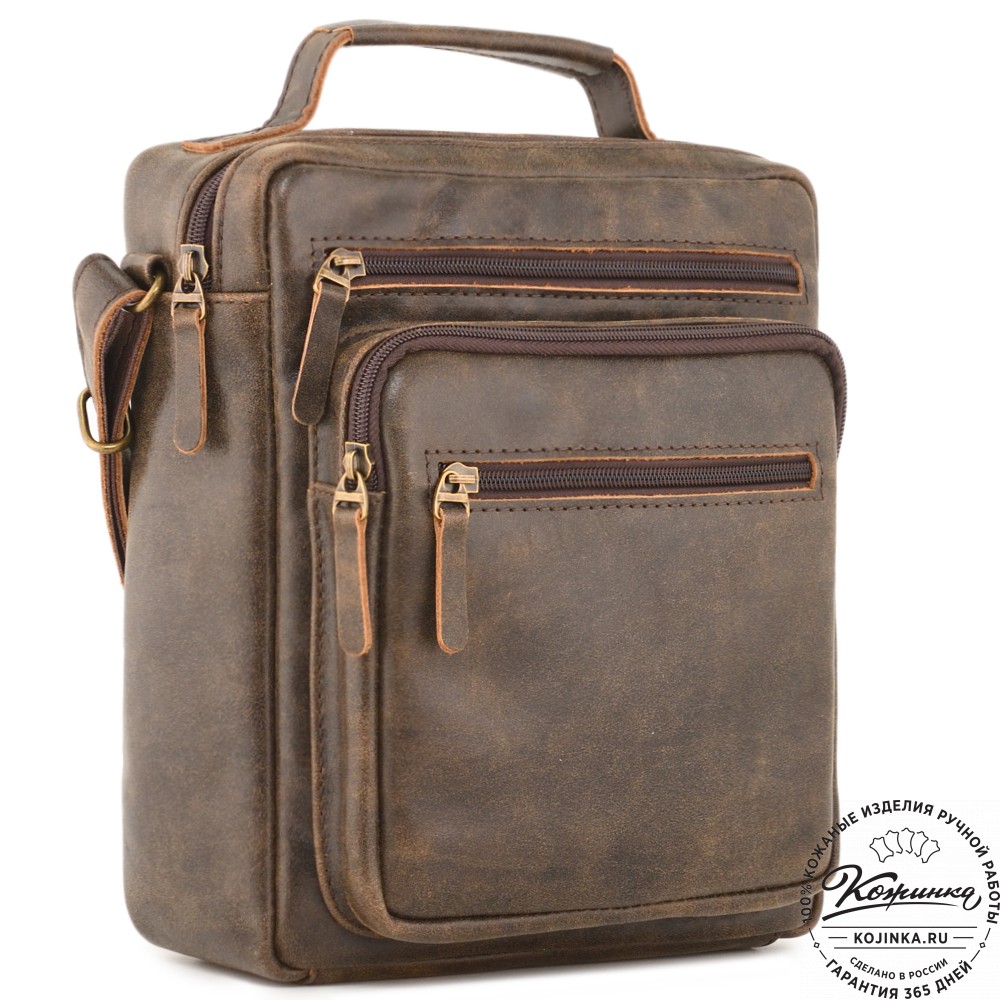  Мужская кожаная сумка "Гектор" (коричневая наппа)