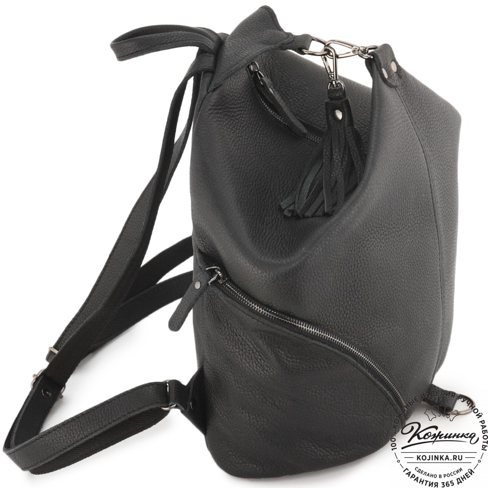 Женский кожаный рюкзак "Афродита" (фактура черный)