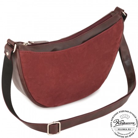Женская кожаная сумка "Ладога" (вишня)
