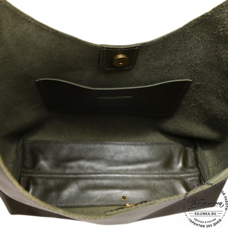 Женская кожаная сумка-шоппер "Ямайка" (хаки сиама) 