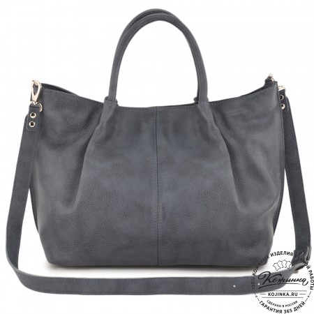 Женская кожаная сумка "Лира" (джинс)