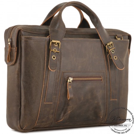 Кожаная деловая сумка "Доминик" (коричневая наппа)