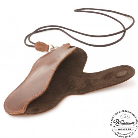 Кожаный чехол для очков "Бразилия" (глянец коньяк) 