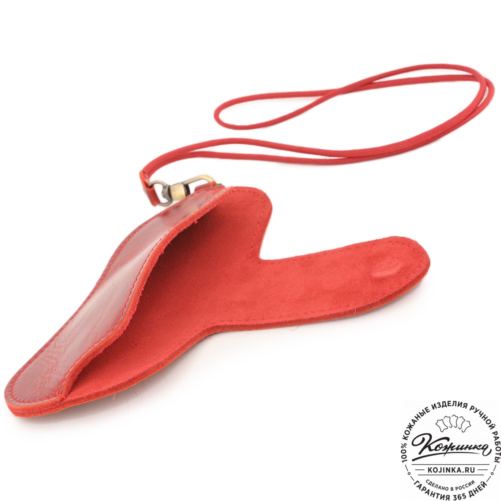 Кожаный чехол для очков "Бразилия" (глянец красный) 