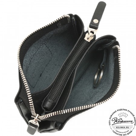 Кожаный кошелек "Солярис" (черный)