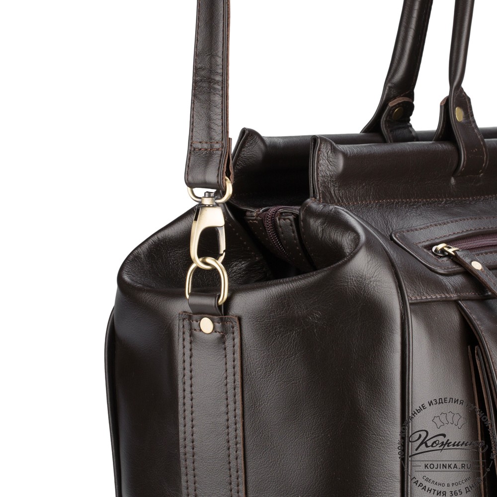 Кожаный дорожный саквояж "Бранденбург" (тёмно-коричневый)