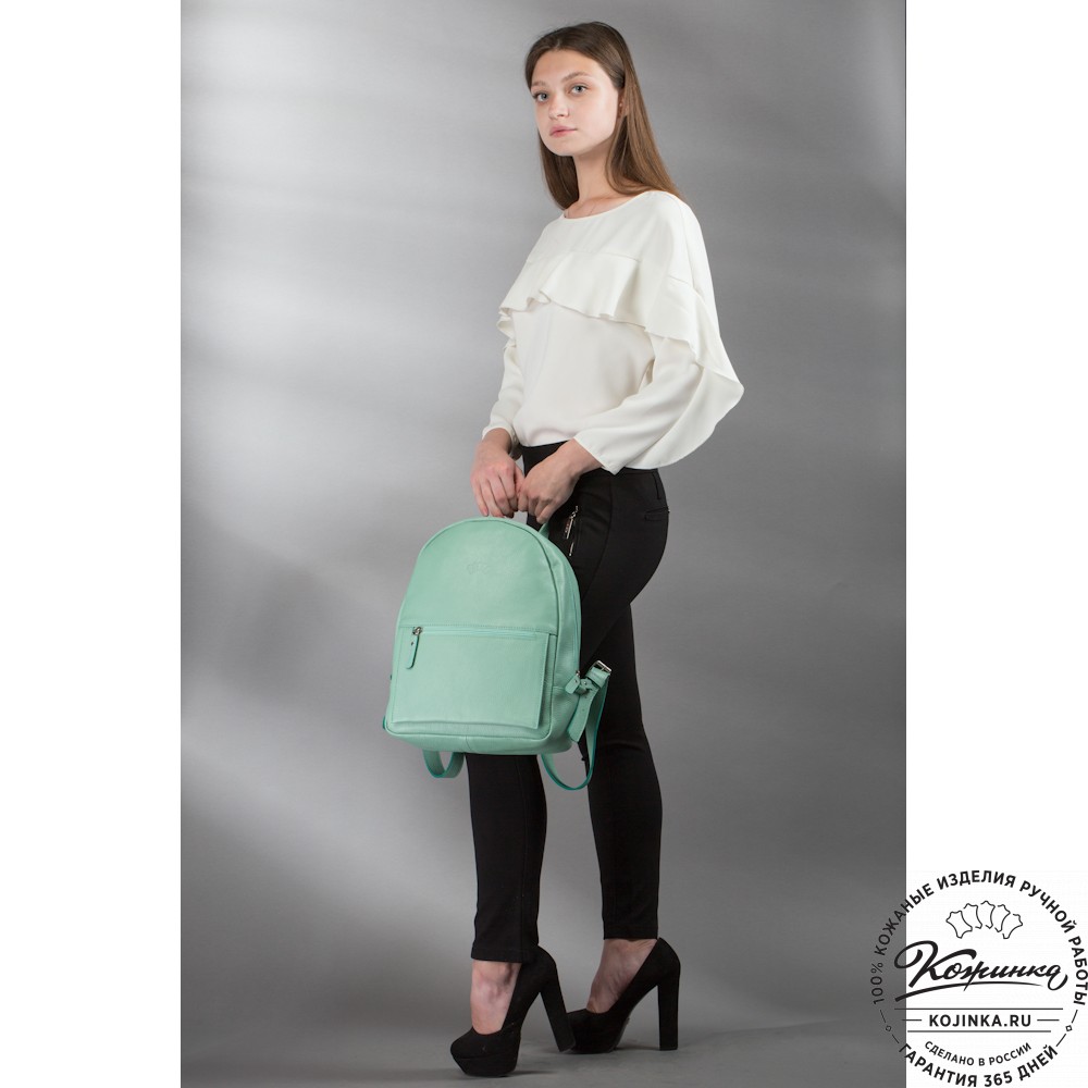 Кожаный рюкзак "Джессика" (мятный)
