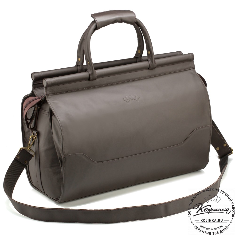 Кожаный дорожный саквояж "Гарри" (коричневый)