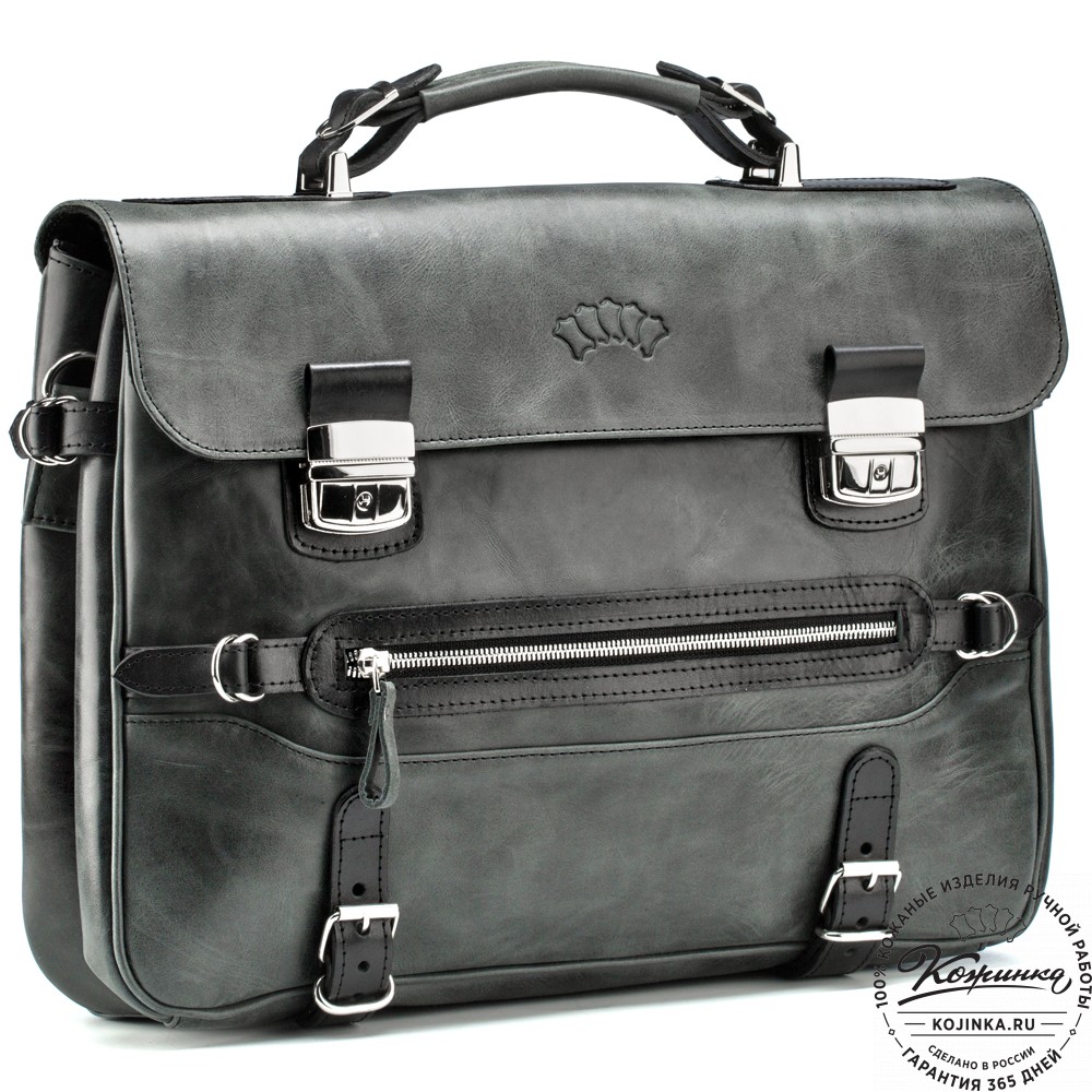 Кожаный портфель "Сталкер" (черный антик)