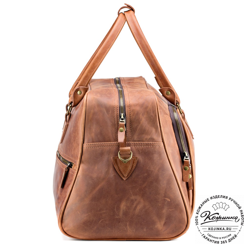 Кожаная дорожная сумка "Бруклин" (коричневый крейзи)