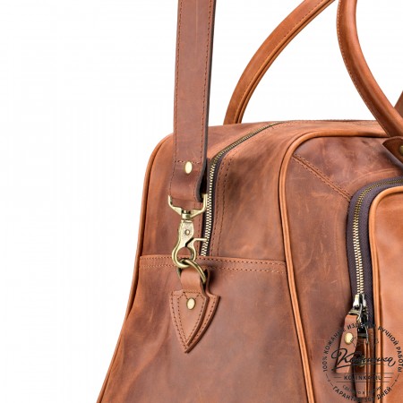 Кожаная дорожная сумка "Бруклин" (коричневый крейзи)