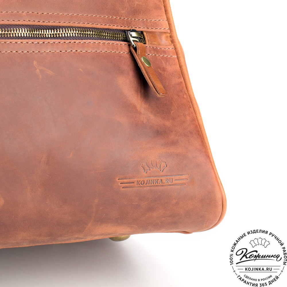 Кожаная дорожная сумка "Бруклин" (коричневый крейзи)