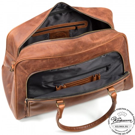 Кожаная дорожная сумка "Бруклин" (коричневый крейзи)