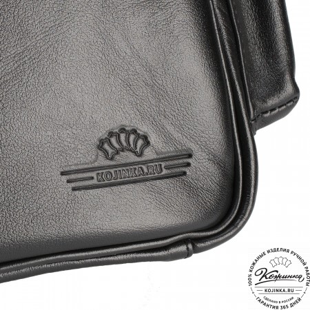 Кожаная деловая сумка для командировок  "Ричард" (чёрная)