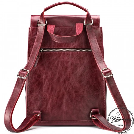 Женский кожаный рюкзак "Ассоль" (бордовый антик)