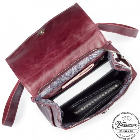 Женский кожаный рюкзак "Ассоль" (бордовый антик)