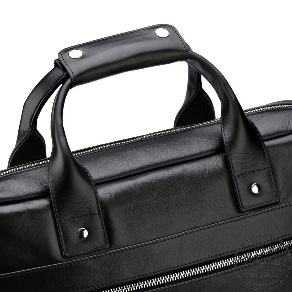 Кожаная деловая сумка "Андерсон" (чёрная) 