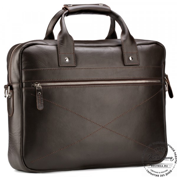 Кожаная деловая сумка "Андерсон" (коричневая) . фото 1