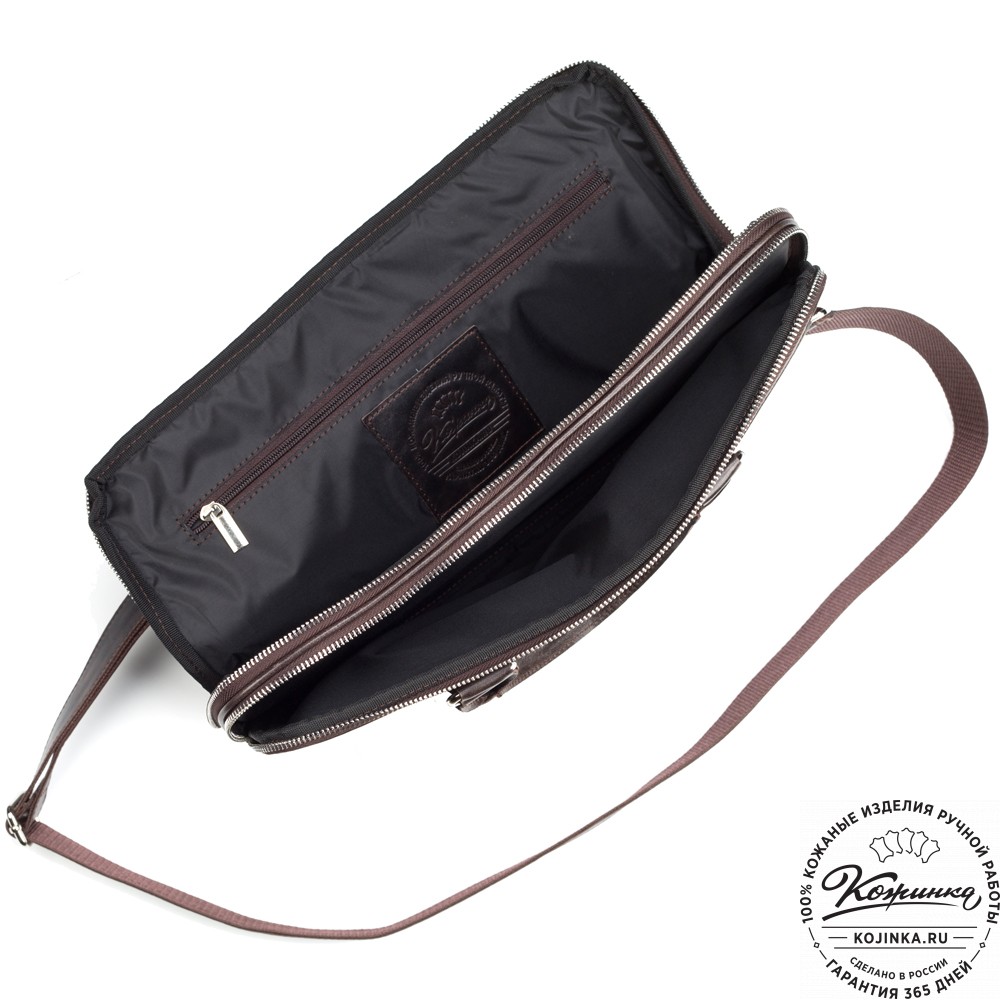 Кожаная деловая сумка "Кларк" (тёмно-коричневый антик) 