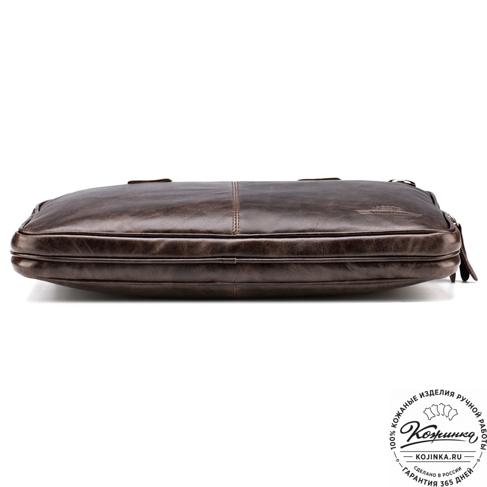 Кожаная деловая сумка "Кларк" (тёмно-коричневый антик) 