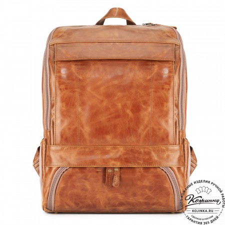 Кожаный рюкзак "Вена" (рыжий антик)