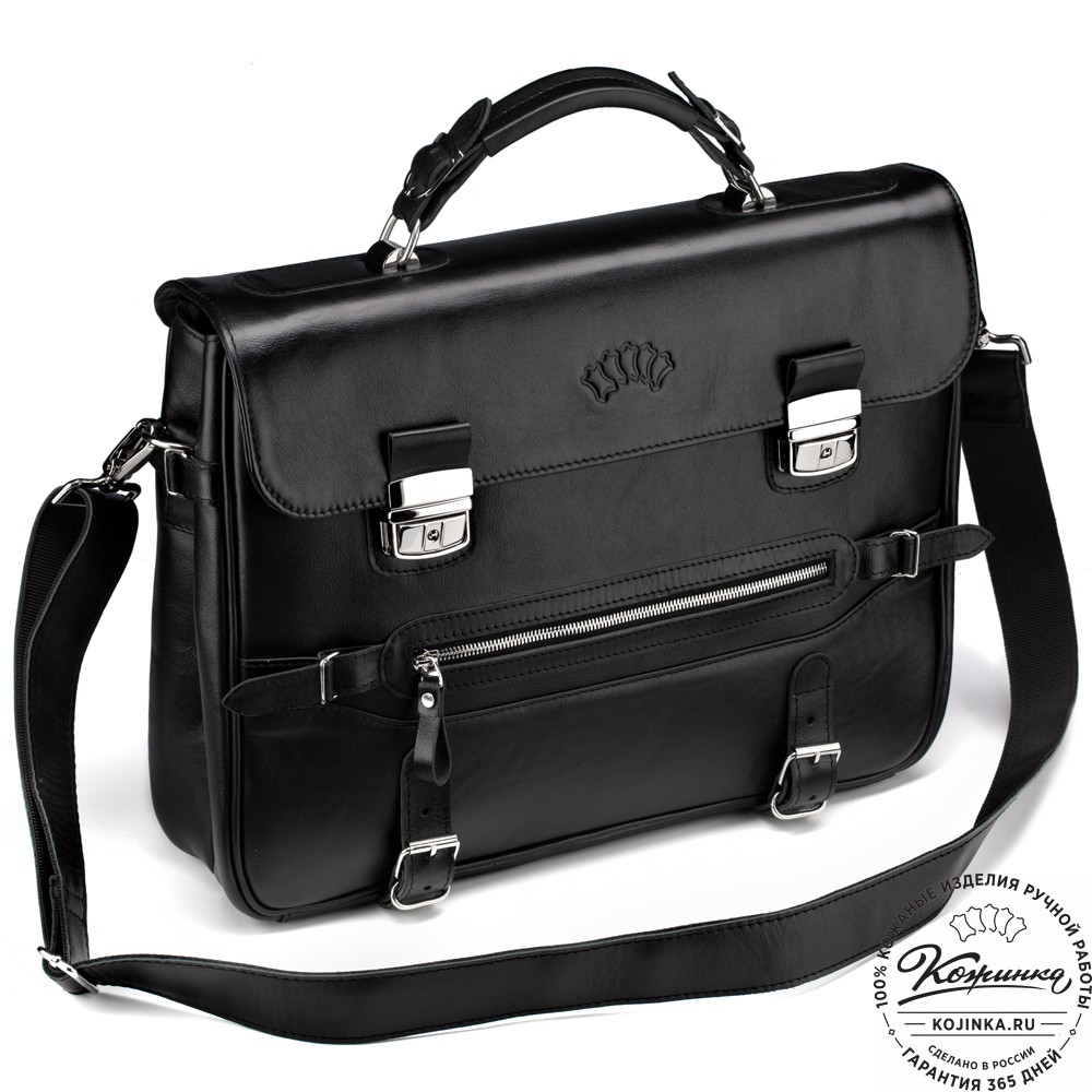 Кожаный портфель "Сталкер" (черный)