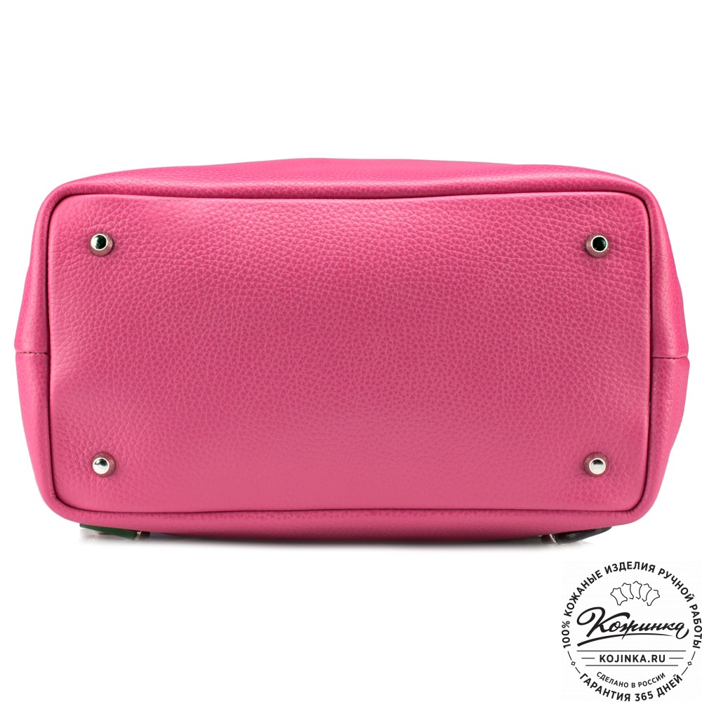 Женская кожаная сумка-рюкзак "Валентино" (фуксия)