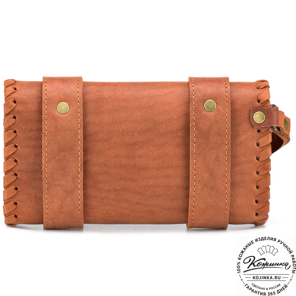 Кожаный клатч "Смит" (рыжий)