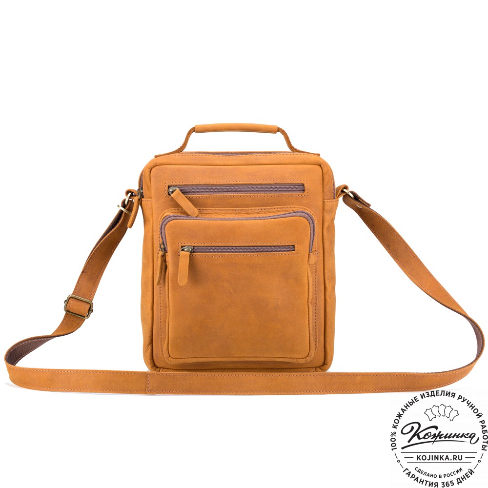 Кожаная сумка "Гектор" (рыжий крейзи)
