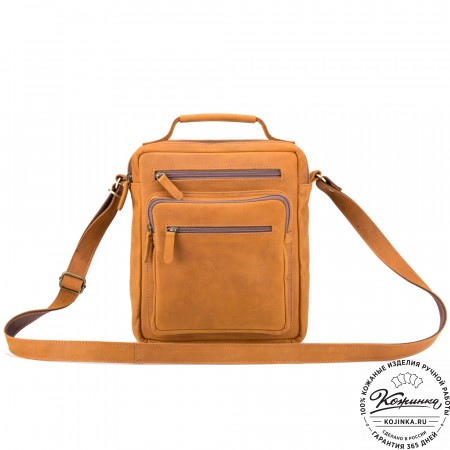 Кожаная сумка "Гектор" (рыжий крейзи)