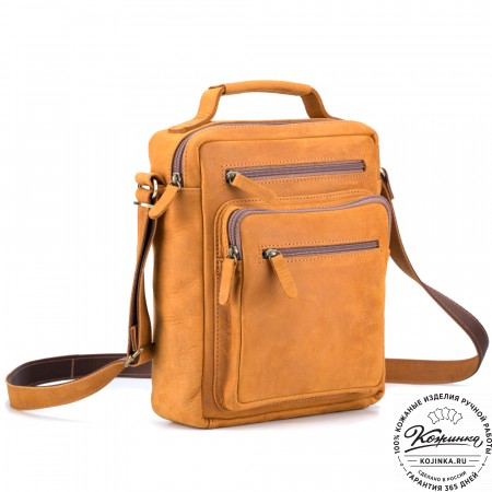 Кожаная сумка "Гектор" (рыжий крейзи)