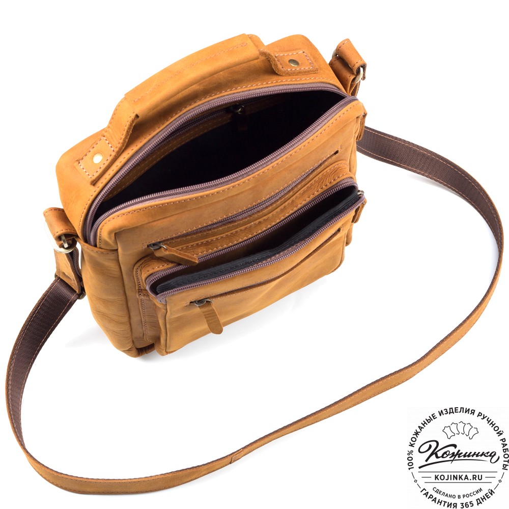 Кожаная сумка "Гектор" (рыжий крейзи)