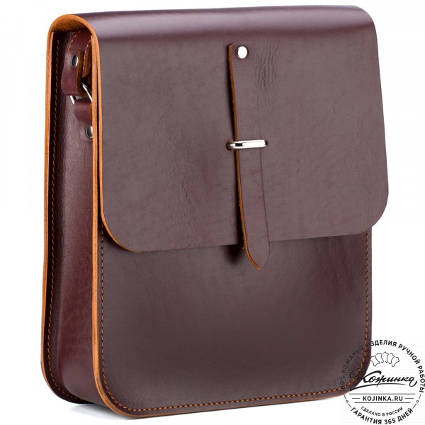 Кожаная сумка через плечо "Казань" (коричневая) . фото 1