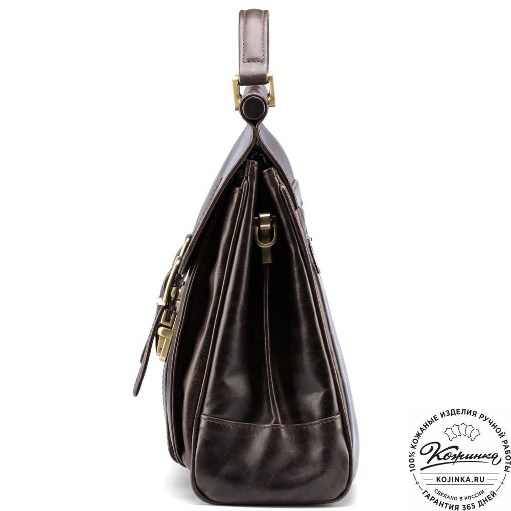 Кожаный портфель "Версаль" (тёмно-коричневый антик)