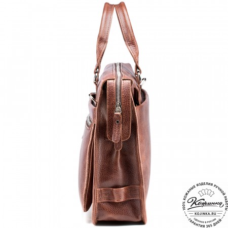 Кожаная деловая сумка "Вильямс" (светло-коричневая) 