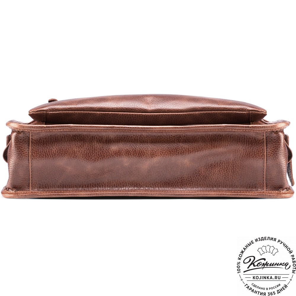 Кожаная деловая сумка "Вильямс" (светло-коричневая) 