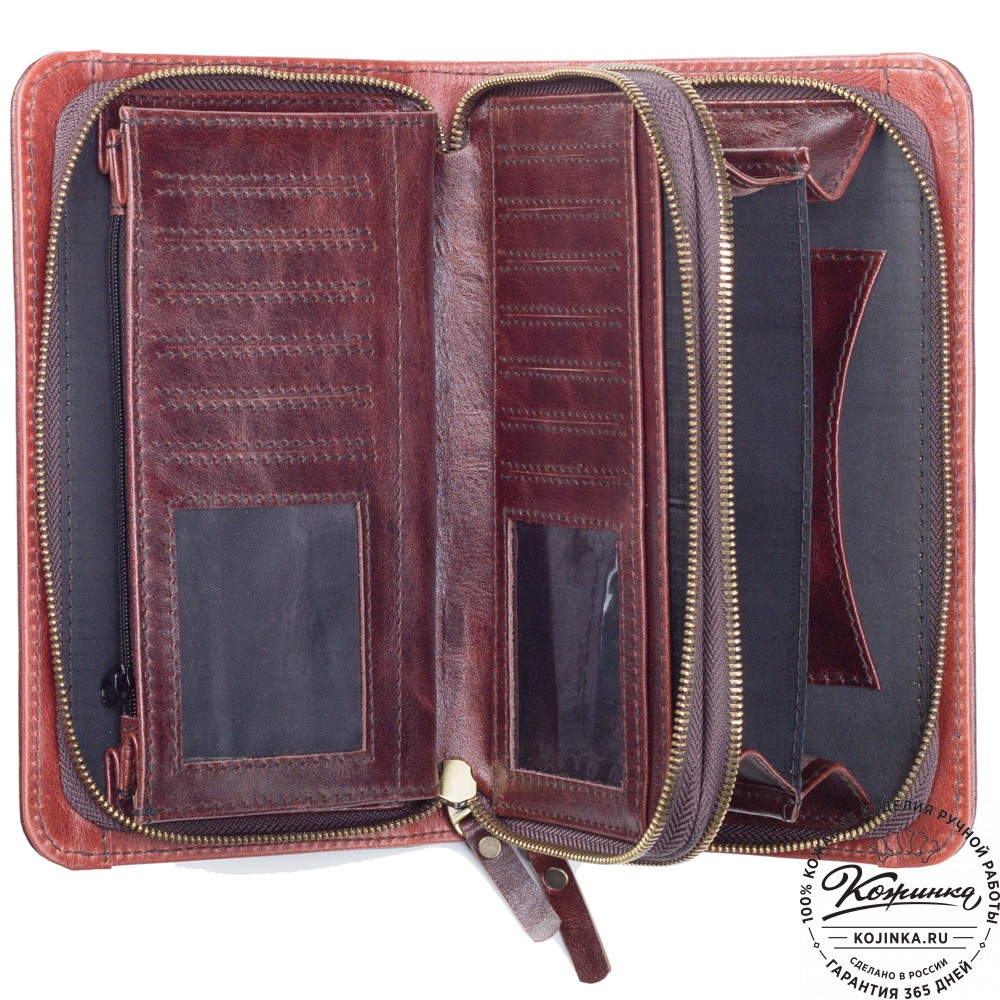 Кожаный клатч "Вилли" (рыжий антик)