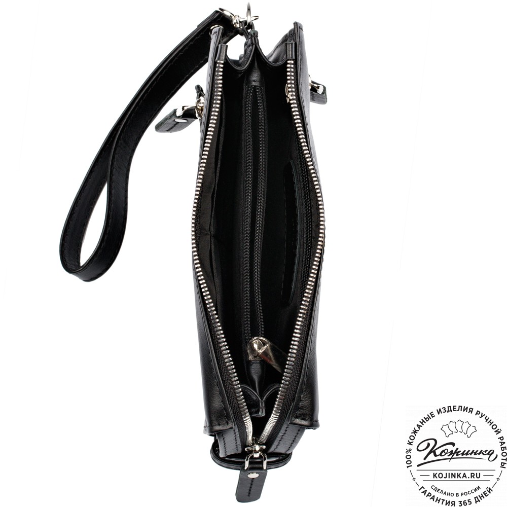 Кожаный клатч "Элвин" (чёрный) 