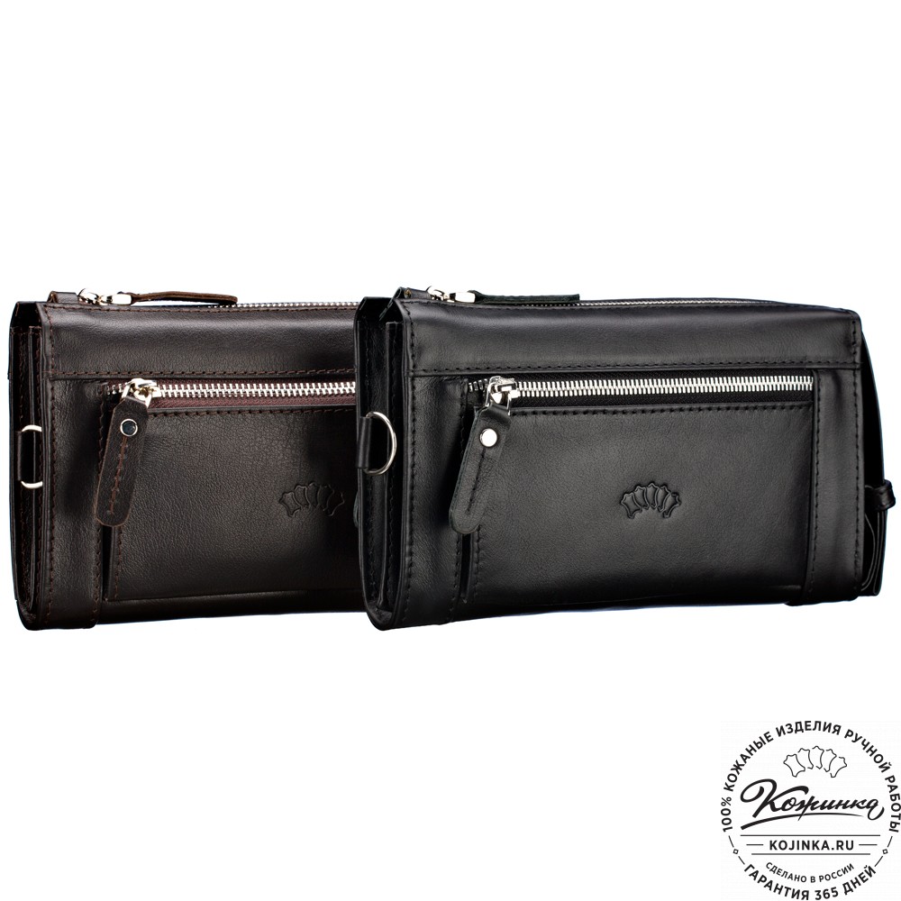 Кожаный клатч "Элвин" (чёрный) 