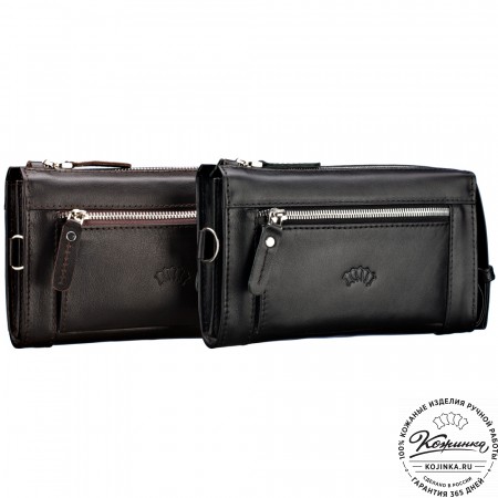 Кожаный клатч "Элвин" (чёрный) 