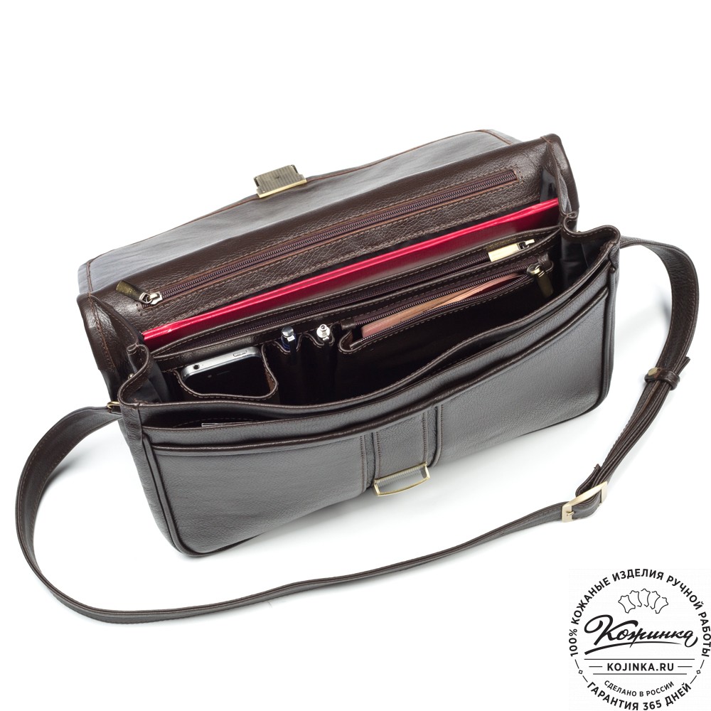 Кожаный портфель "Салерно" (тёмно-коричневый)